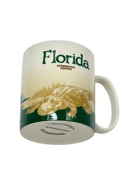 Starbuck Mug Florida‎ 16 Fl Oz 2011 Collector Series Alligator Ceramic
